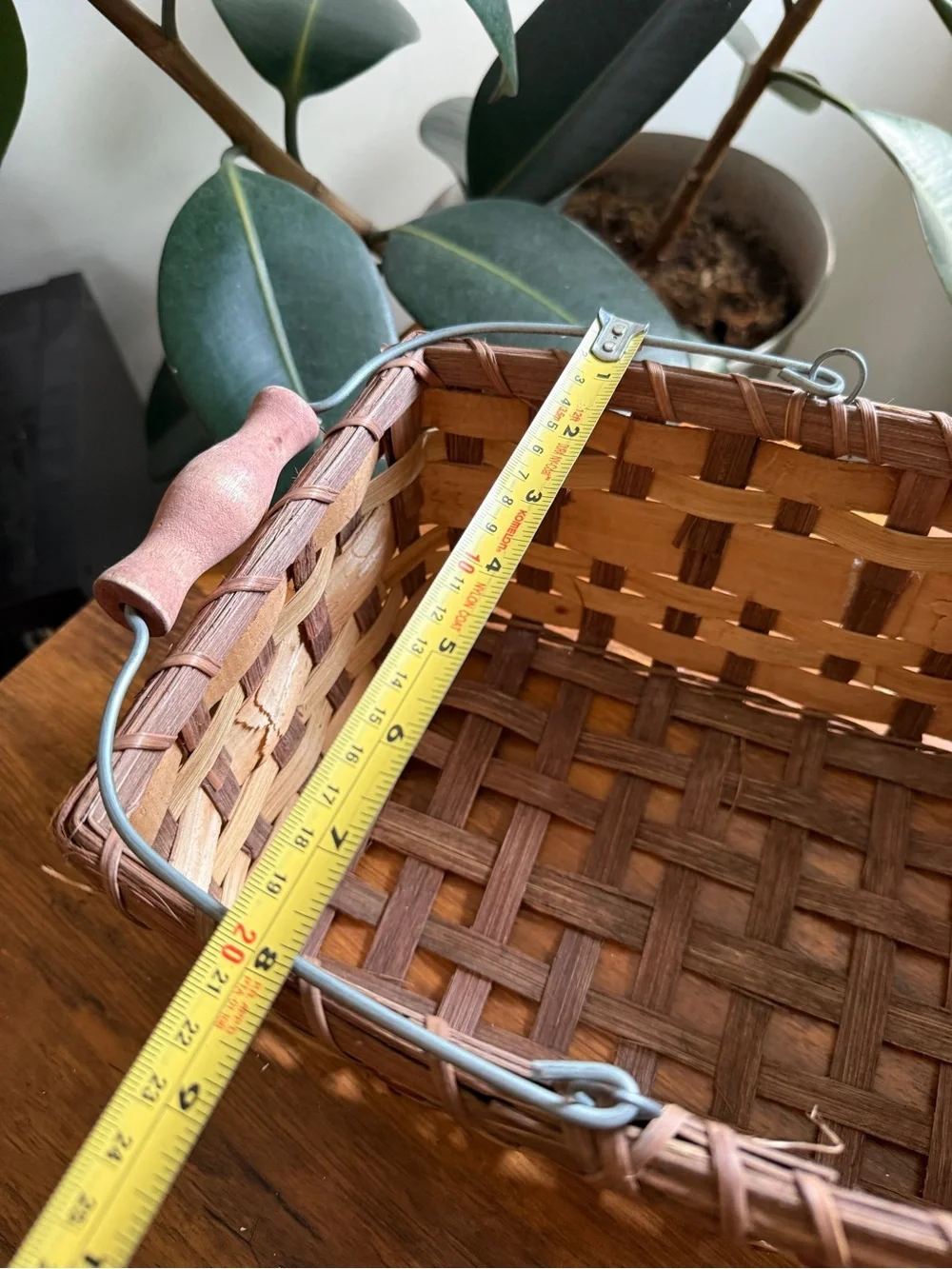 Handwoven Apple Accent Basket - Brown and Red